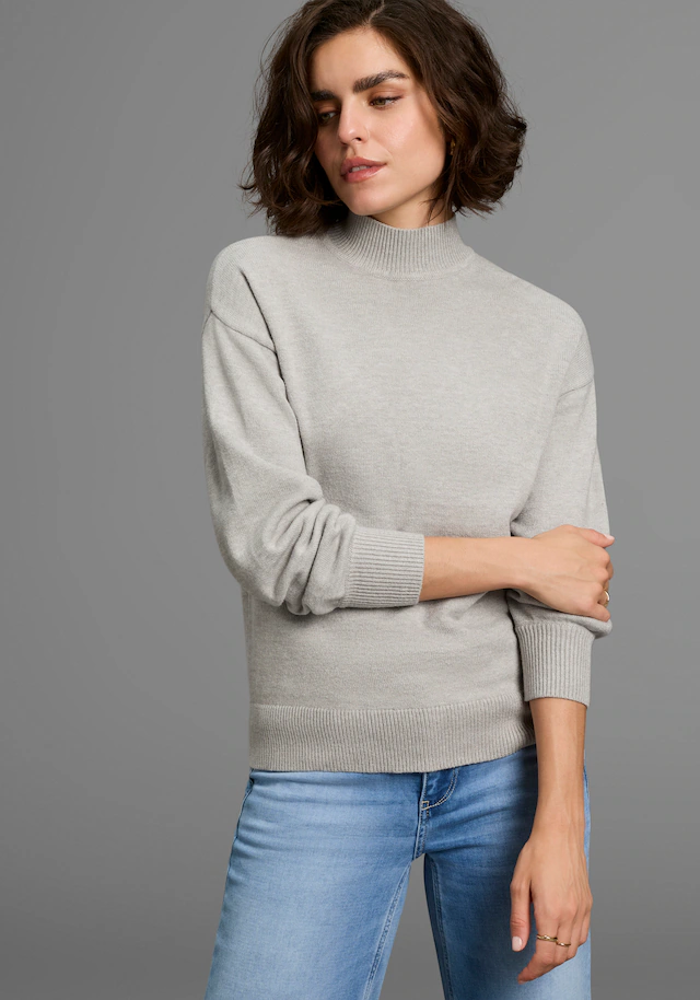 Laura Scott Strickpullover kuscheliger Winterstrick im Basic Shape mit Stehkragen
