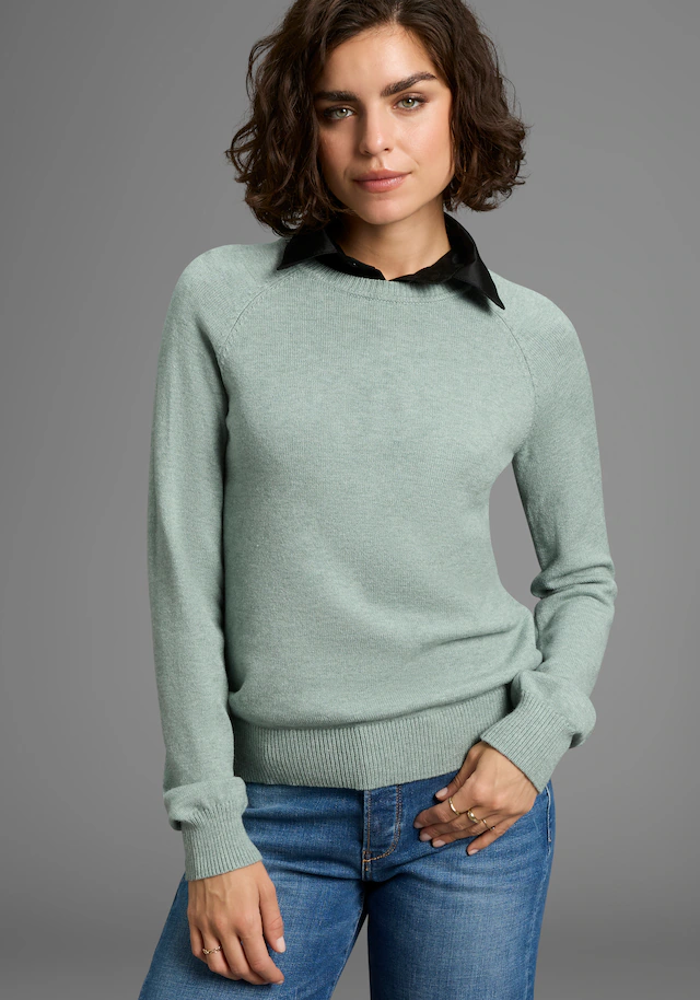 Laura Scott Strickpullover softer Übergangsstrick im Basic-Shape mit Rundhals-Ausschnitt