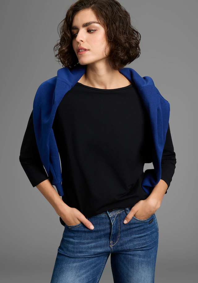 Laura Scott 3/4-Arm-Shirt Basic-Stil, 3/4-Ärmellänge, U-Boot-Ausschnitt, ohne Tasche