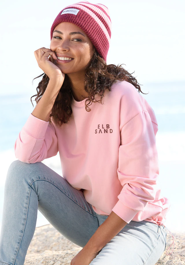 Elbsand Sweatshirt »Carisa«, mit verstellbarem Gummizug am Saum, lockere Passform, casual-sportlichn