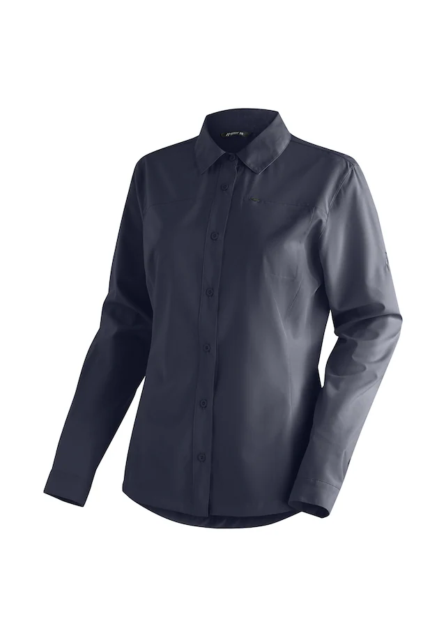 Maier Sports Funktionsbluse »Magos L/S W« Damen Hemdbluse, atmungsaktives Freizeit-Hemd, Taillierter Schnitt