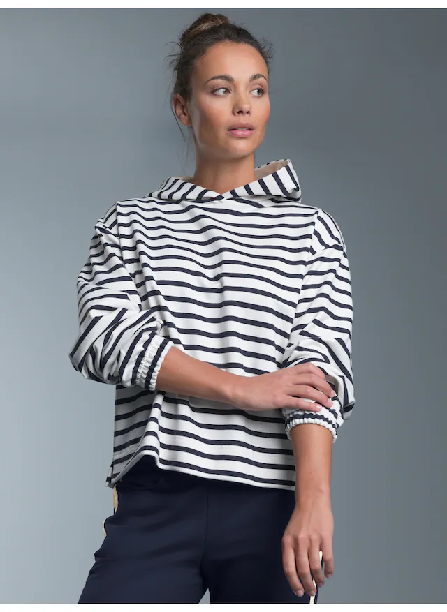 Trigema Kapuzensweatshirt »TRIGEMA Hoodie mit Ringelmuster«n