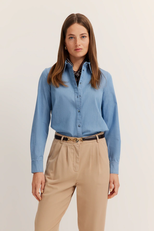 bugatti Hemdbluse aus elastischer Baumwolle