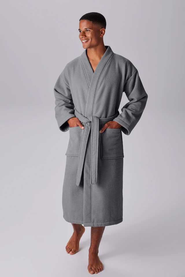 OTTO home Unisex-Bademantel »Merida, Waffelpiqué, Premium Qualität, 500 g/m², Morgenmantel« 1 Stk. Hotelbademantel, dicke Qualität, S-2XL, auch ideal für Sauna & Spa