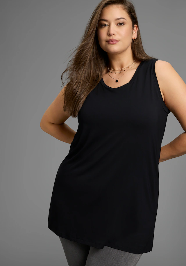 Laura Scott CURVE Longtop »Große Größen« aus fließendem Jersey mit lockerem Schnitt