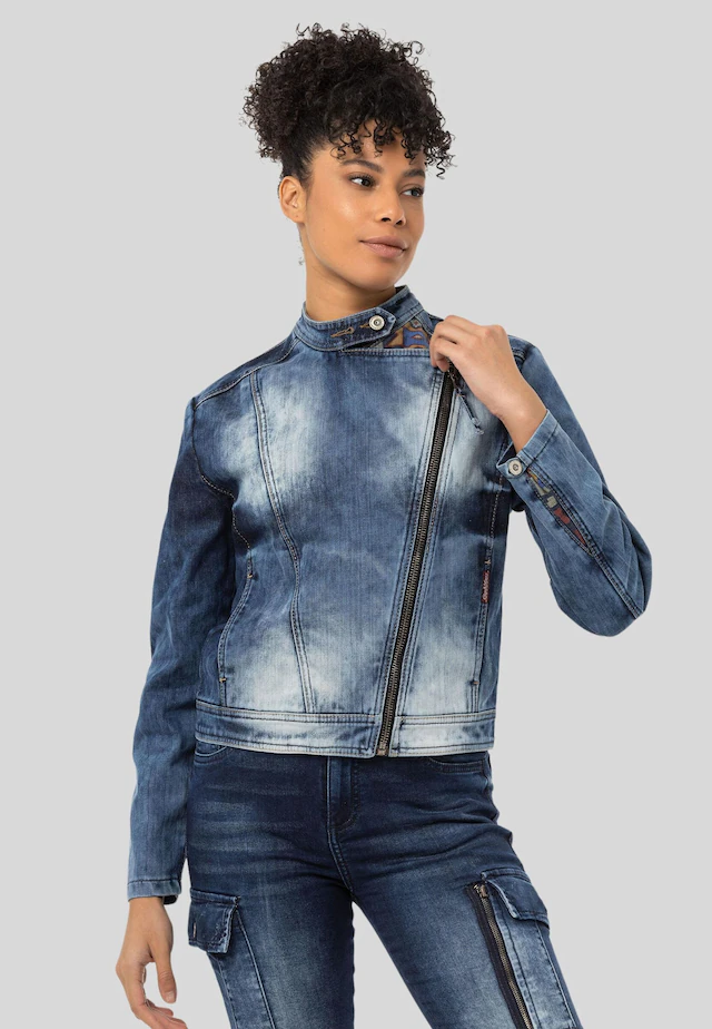 Cipo & Baxx Jeansjacke »JEANS JACKET« ohne Kapuze modisches Statement