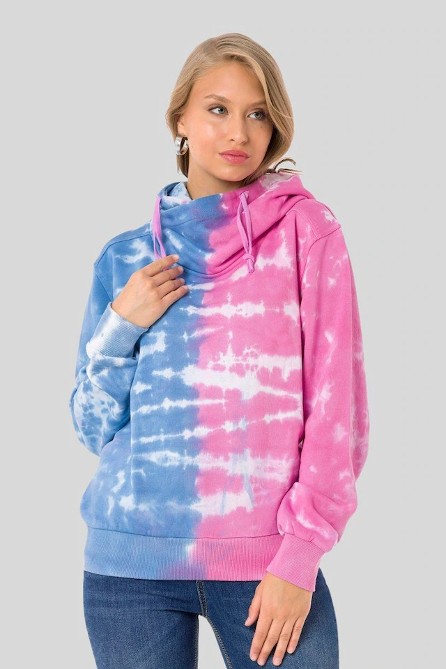 Cipo & Baxx Sweatshirt »SWEATSHIRT«, 1 Stk. zweifarbigen Batik-Lookn