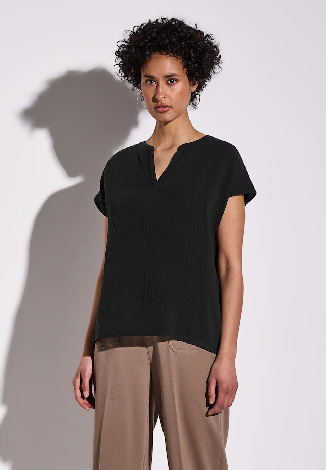 STREET ONE Hemdbluse aus reiner Baumwolle