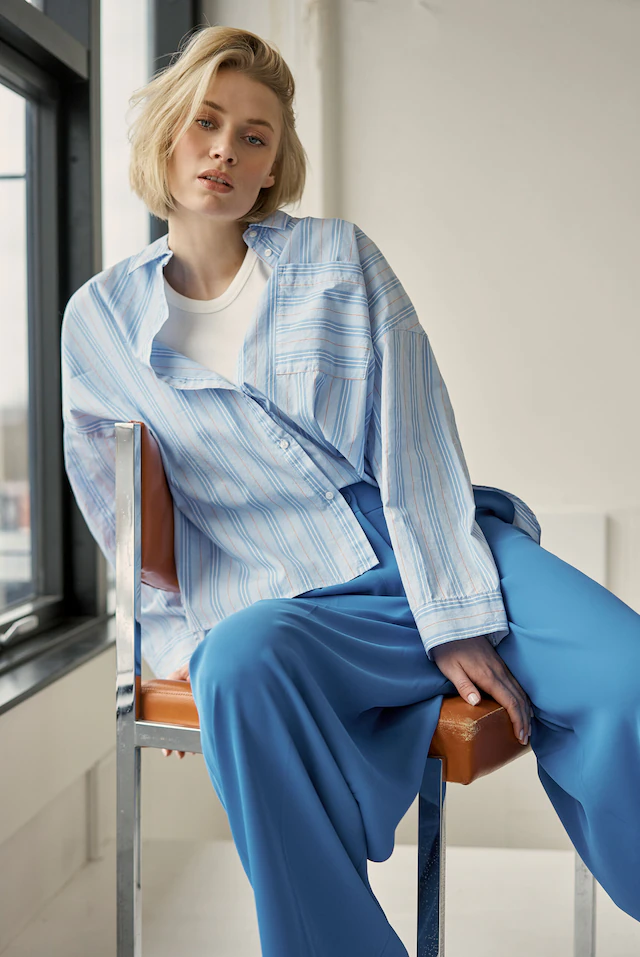 SENSES.THE LABEL Langarmbluse aus Baumwolle