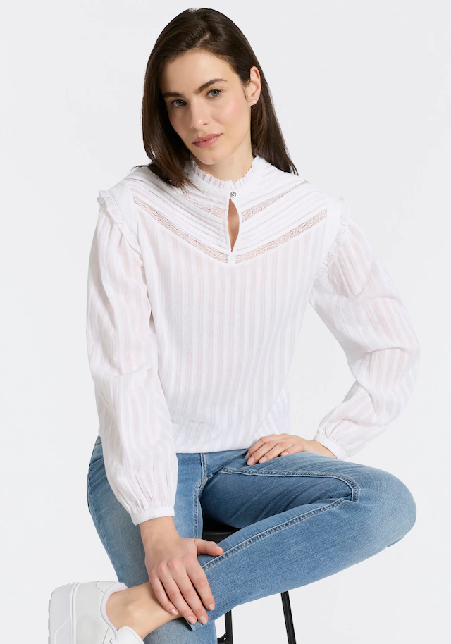 BOSS ORANGE Schlupfbluse »Bancet Premium Damenmode« mit Stehkragen & Spitze