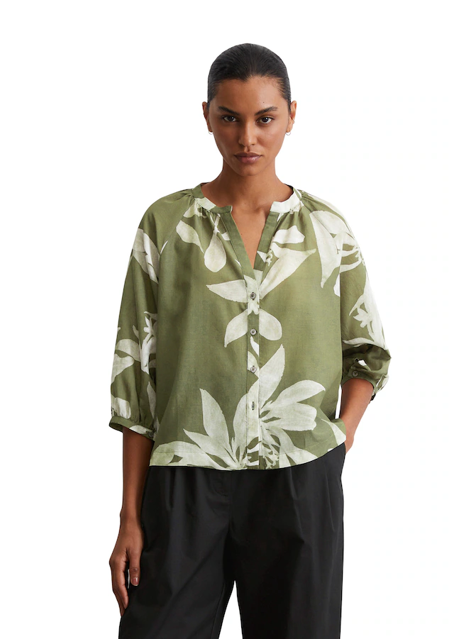 Marc O'Polo Kurzarmbluse »aus Organic-Cotton-Viskose-Mix«