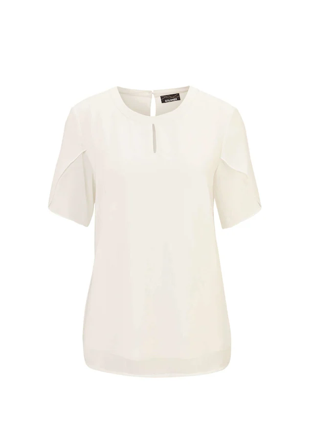 GOLDNER Kurzarmbluse »Kurzgröße Elegantes Blusenshirt mit Rundhals« Ohne