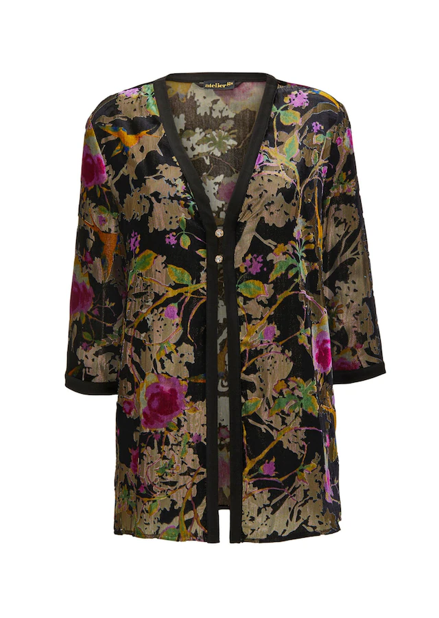 GOLDNER Jackenblazer »Kurzgröße Ausbrennerjacke mit floralem Muster« Herrlich leicht und trageangenehm