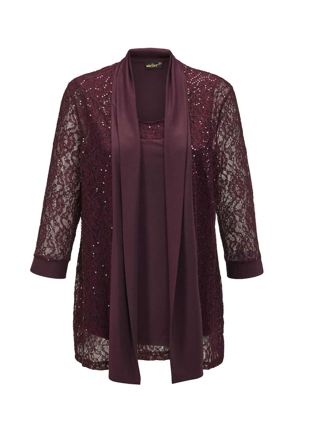 GOLDNER Klassische Bluse »Kurzgröße Elegantes Set mit Pailletten-Details« Mit funkelnden Pailletten besetzt