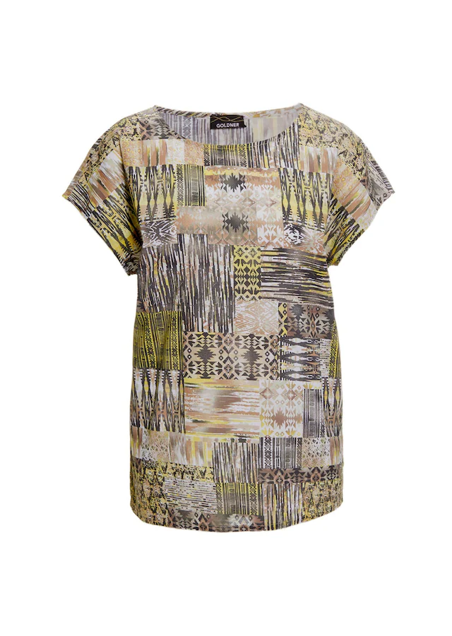 GOLDNER Druckbluse »Kurzgröße Ultraleichte Druckbluse aus reiner Baumwolle« Ohne
