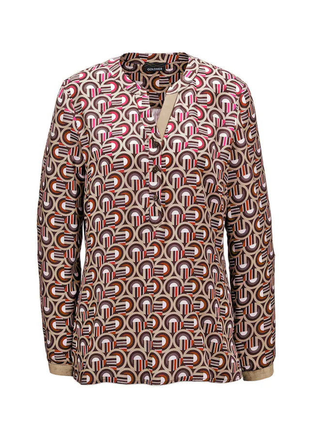 GOLDNER Schlupfbluse »Moderne Druckbluse in legerer Form« Grafisches Muster