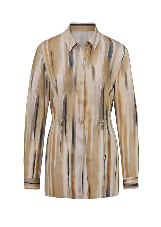 GOLDNER Hemdbluse »Kurzgröße Longbluse mit Bindegürtel« Bindegürtel