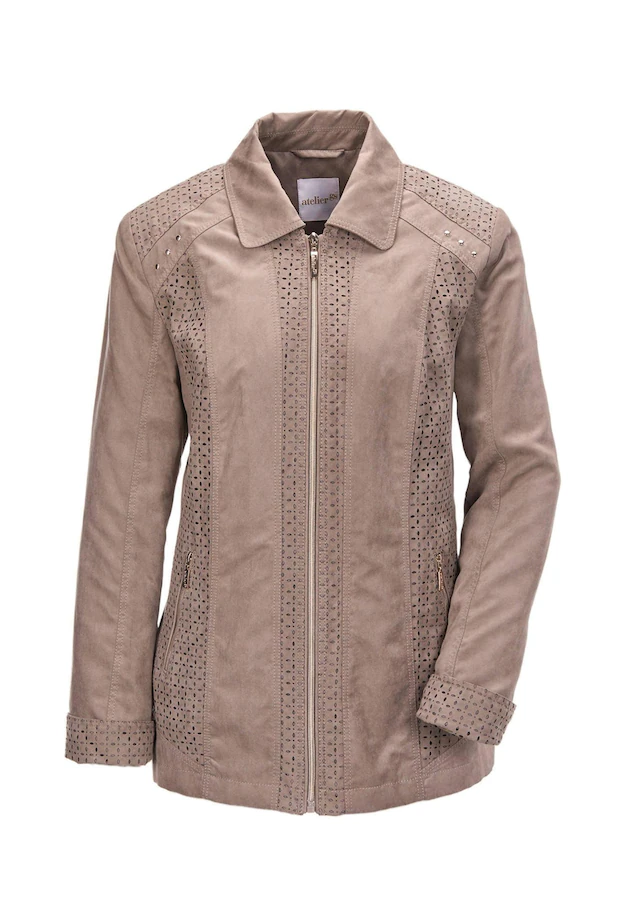GOLDNER Jackenblazer »Velourslederimitat-Blazer mit Perforierung« Attraktiv perforiert