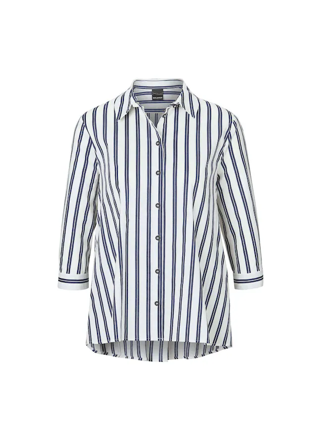 GOLDNER Kurzarmbluse »Kurzgröße Schlichte Baumwoll-Bluse mit 3/4-Arm« Ohne