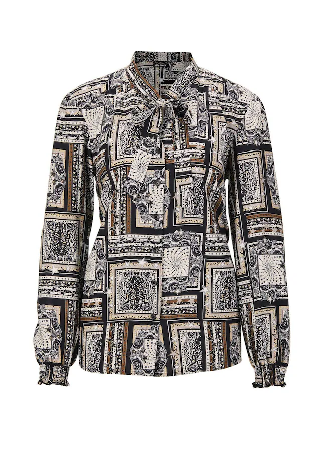 GOLDNER Klassische Bluse »Druckbluse« Tunika-Ausschnitt