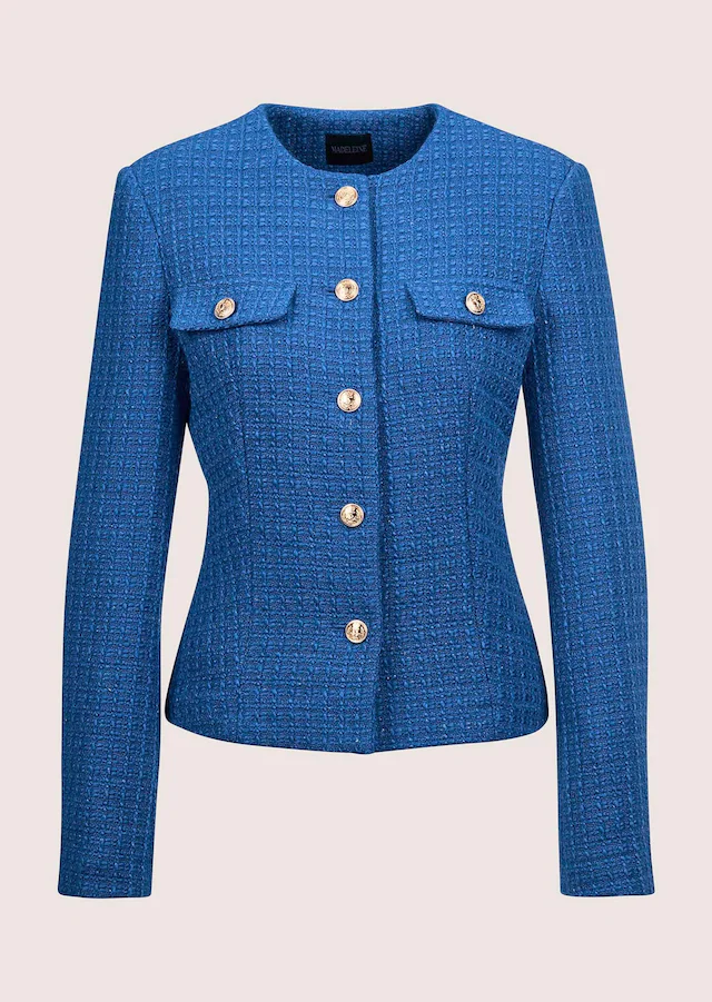 MADELEINE Jerseyblazer »Blazer Eleganter Kurzblazer ohne Kragen«