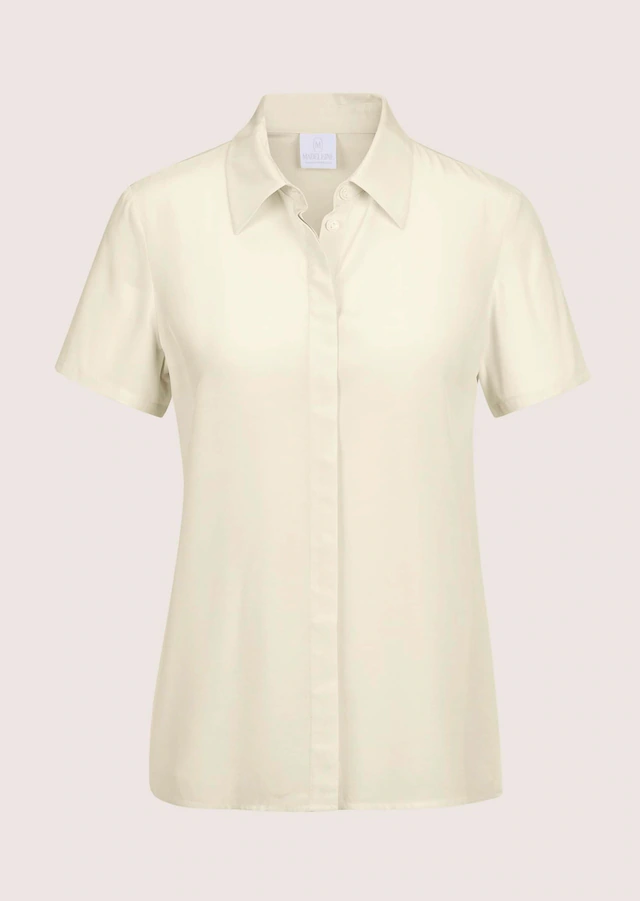 MADELEINE Kurzarmbluse »Hemdbluse Elegante Sommerbluse mit Hemdkragen«