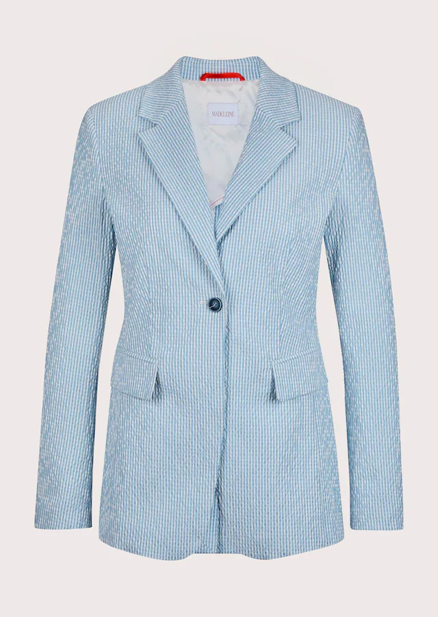 MADELEINE Jackenblazer »Balzer Sommerlicher Seersucker-Blazer, Streifen«
