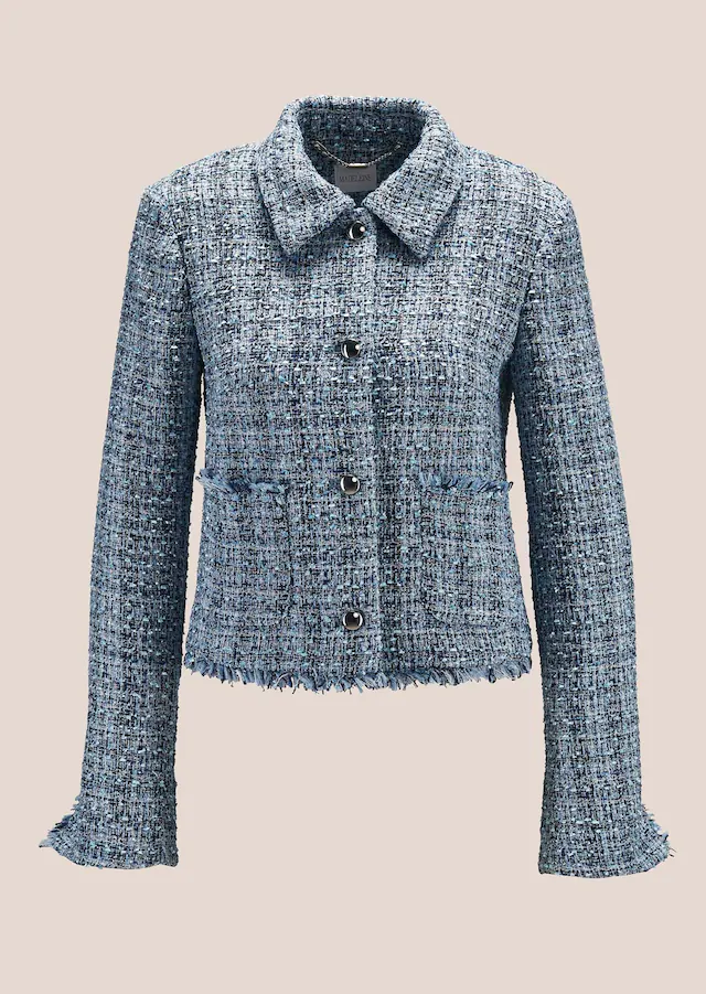 MADELEINE Jerseyblazer »Tweedblazer Eleganter Businessblazer mit Fransen«