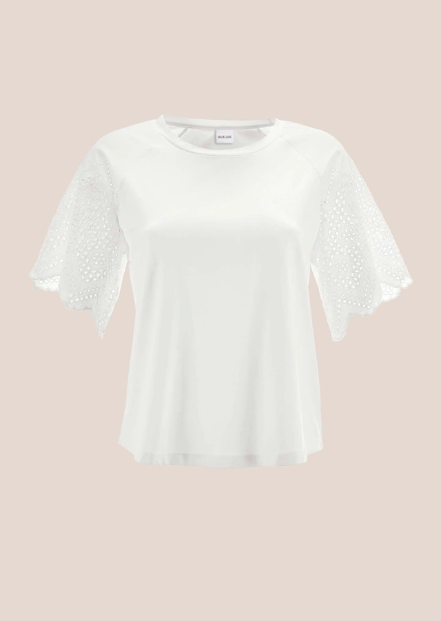 MADELEINE Shirtbluse »Blusenshirt Kurzes Sommerbluse mit Lochstickerei«