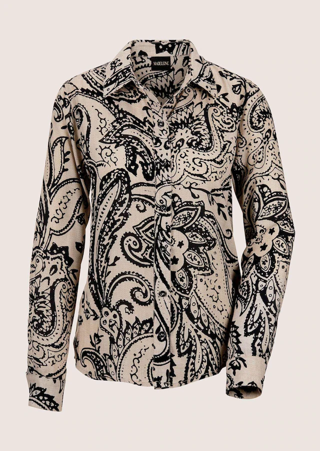 MADELEINE Hemdbluse »Hemdbluse Elegante Printbluse mit grafischem Muster«