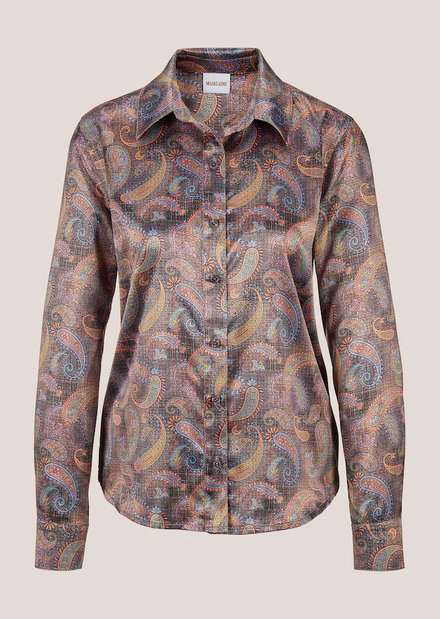 MADELEINE Langarmbluse »Bluse Satinbluse mit Knopfmanschetten«