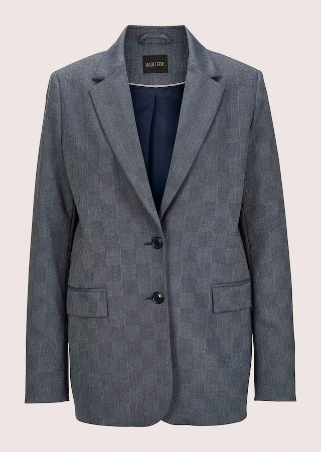 MADELEINE Jackenblazer »Blazer Legerer Longblazer mit dezentem Karomuster«