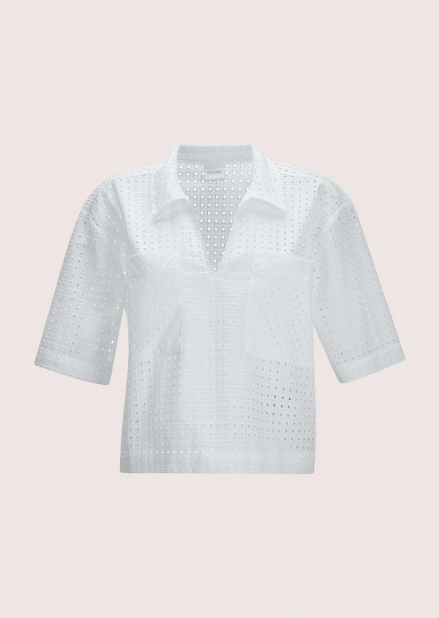 MADELEINE Kurzarmbluse »Bluse Kurzarm-Bluse im Boxy-Style mit Lochstickerei«