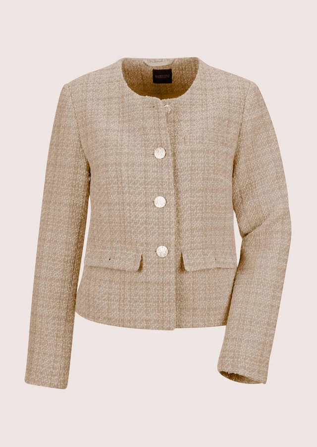 MADELEINE Jerseyblazer »Blazer Eleganter Tweed-Kurzblazer mit Metallknöpfen« Edle Metallknöpfe