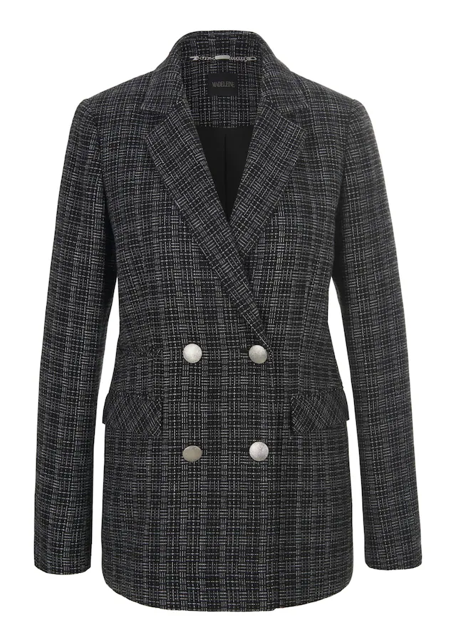 MADELEINE Jackenblazer »Blazer Klassischer Blazer, silberfarbene Knöpfe«