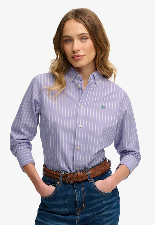 Superdry Hemdbluse »SLIM OXFORD BD L/S SHIRT« Baumwolle, slim fit