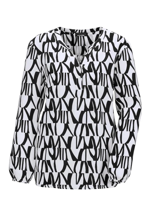 GOLDNER Schlupfbluse »Printbluse mit Allover-Druck« Mit Seitenschlitzen