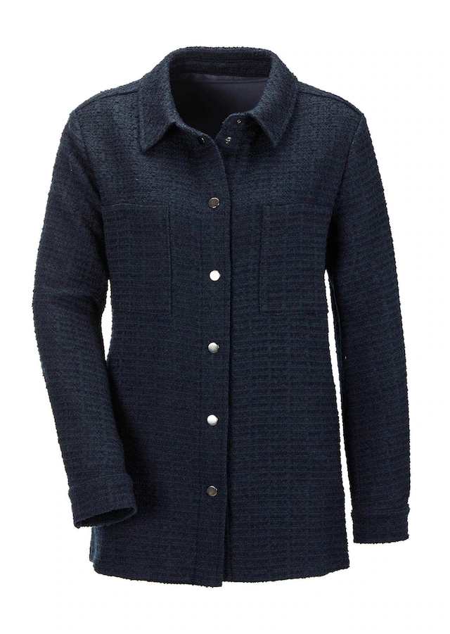 GOLDNER Hemdbluse »Hemdjacke« Seitennahtschlitze