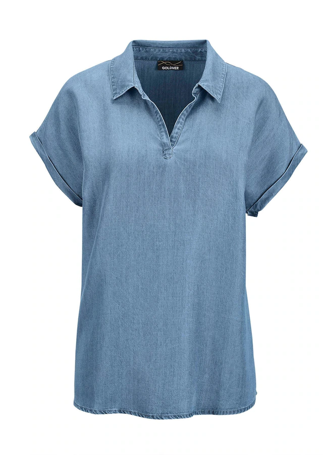 GOLDNER Schlupfbluse »Leichte Bluse in Denim-Optik für Damen« Denim-Optik