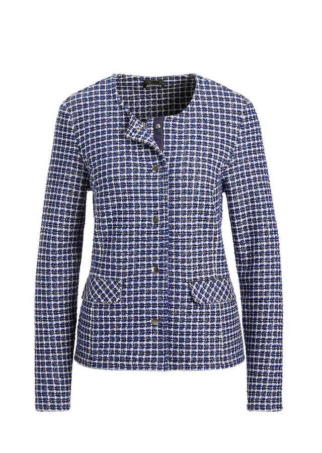 GOLDNER Jackenblazer »Elegante Karo-Jacke mit Glanzeffekten« Passformnähte