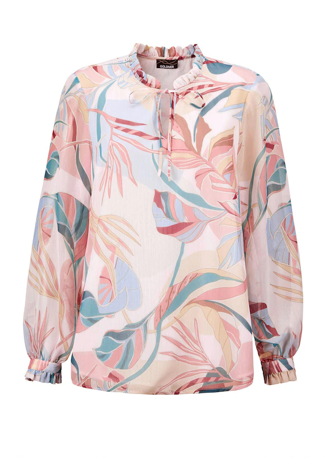 GOLDNER Schlupfbluse »Kurzgröße Luftige Bluse mit Rüschen-Details« Rüschen-Details