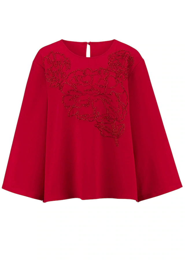 Alba Moda Schlupfbluse »Bluse Bluse mit Perlenmotiv«