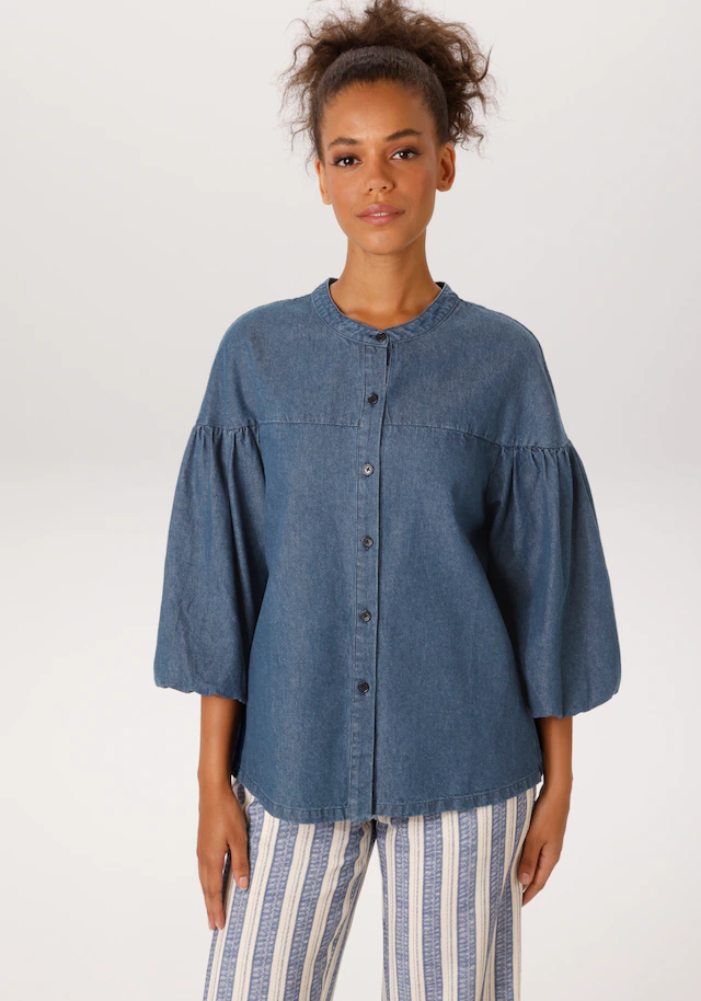 Aniston CASUAL Jeansbluse mit 3/4-langen Arm in weiter, topmodischer Form
