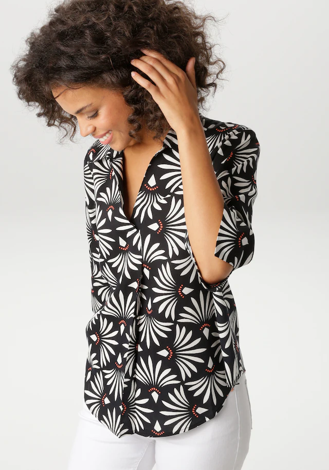 Aniston CASUAL Schlupfbluse mit fantasievollem, grafischen Druck