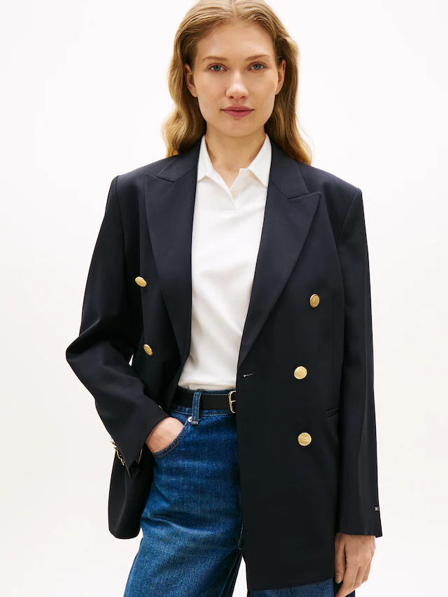 Tommy Hilfiger Kurzblazer »TIMELESS WOOL DB BLAZER« mit doppelreihiger Knopfleiste