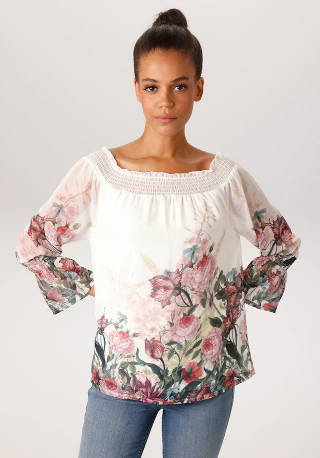Aniston CASUAL Schlupfbluse mit bunten Blumen kunstvoll bedruckt