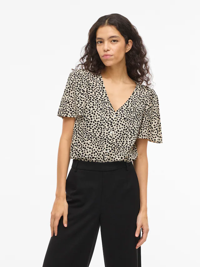 Vila Hemdbluse »VIGRACE V-NECK S/S SHIRT - NOOS«