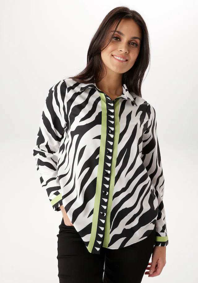 Aniston SELECTED Hemdbluse im Zebra-Look allover mit kontrastfarbigen Streifen - NEUE KOLLEKTION