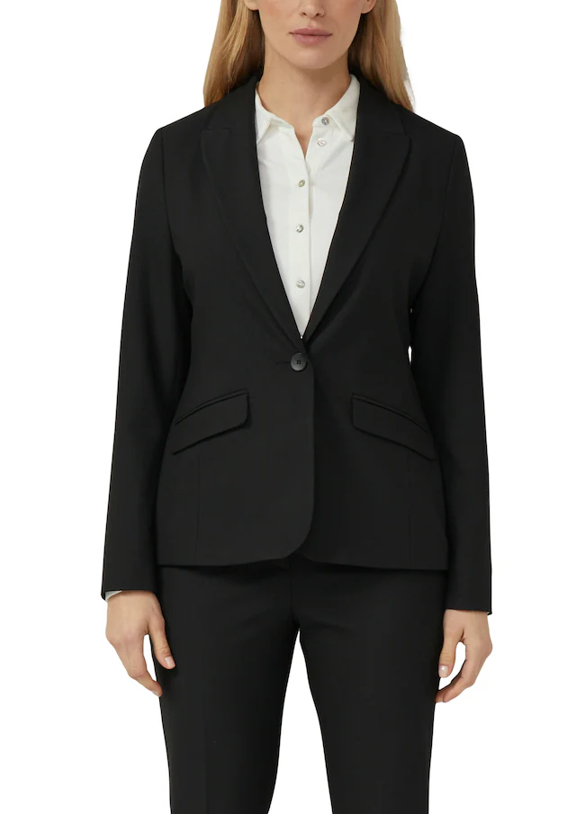 s.Oliver BLACK LABEL Jackenblazer mit 1-Knopf-Verschluss und Viskose-Stretch