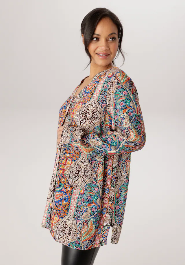 Aniston PLUS Longbluse mit farbharmonischen Paisleydruck